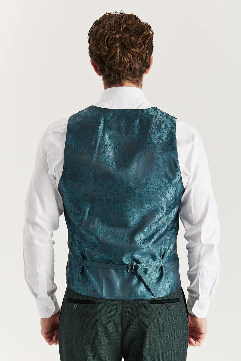 Paul Andrew- Regent Olive Check Waistcoat