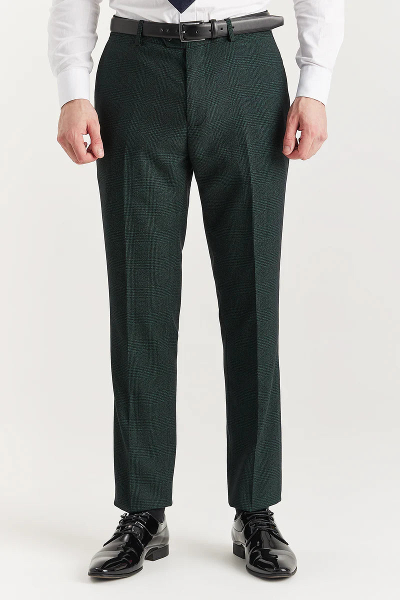 Paul Andrew- Regent Olive Check Trouser