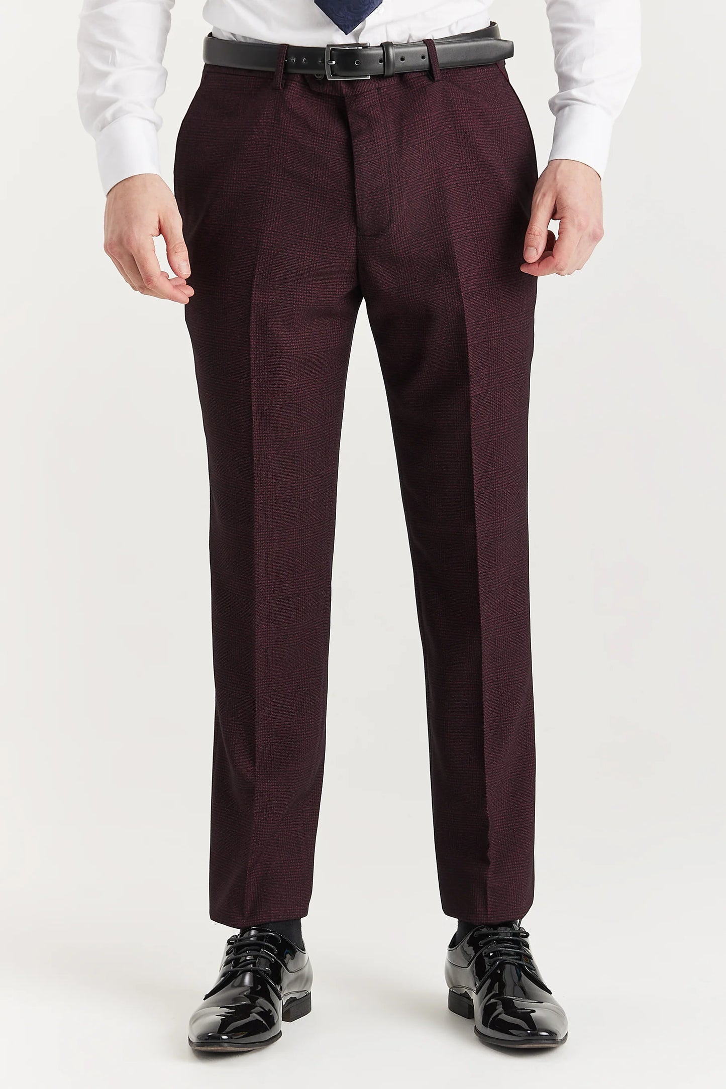 Paul Andrew- Regent Wine Check Trouser