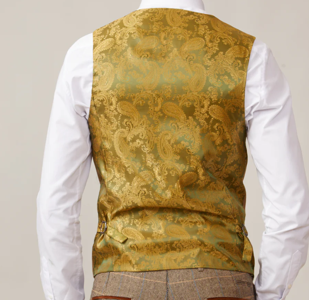 Marc Darcy Kelvin Double Breasted Waistcoat in Oak