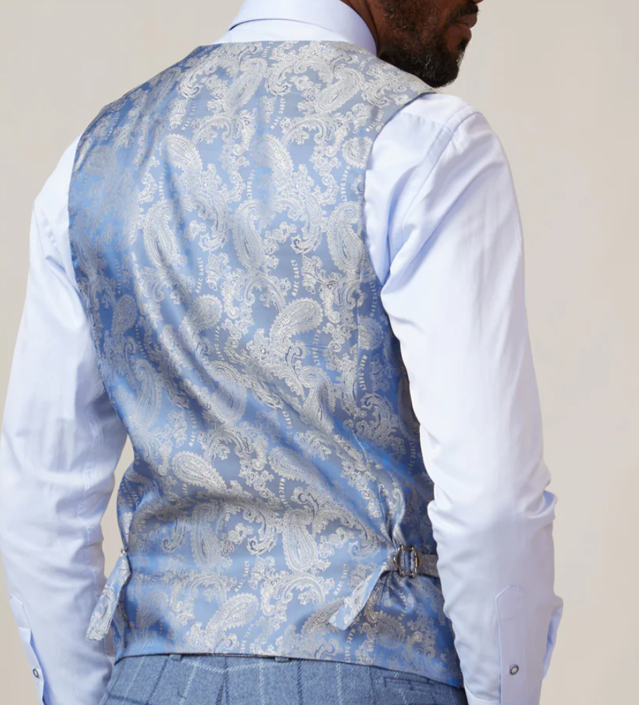 Marc Darcy Kelvin Double Breasted Waistcoat in Stone