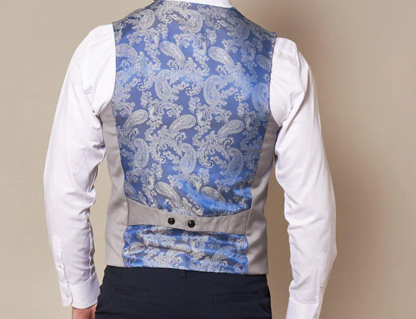 Marc Darcy Kelly Single Breasted Waistcoat in Silver