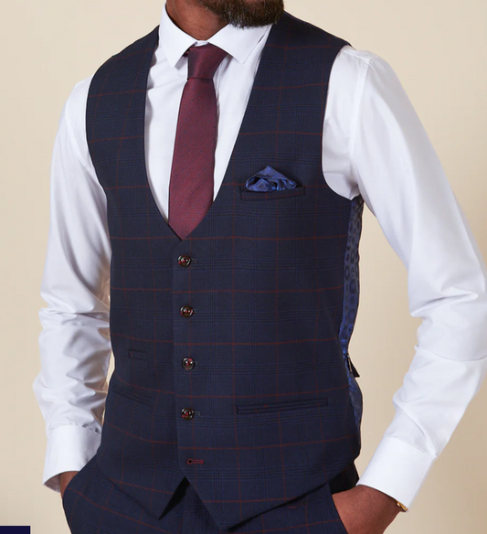 Marc Darcy Edinson Wine Waistcoat