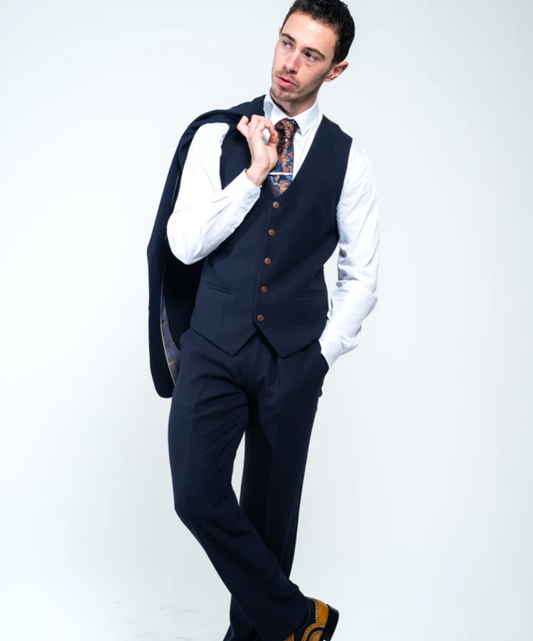 Charles Grey Charlton Navy Waistcoat
