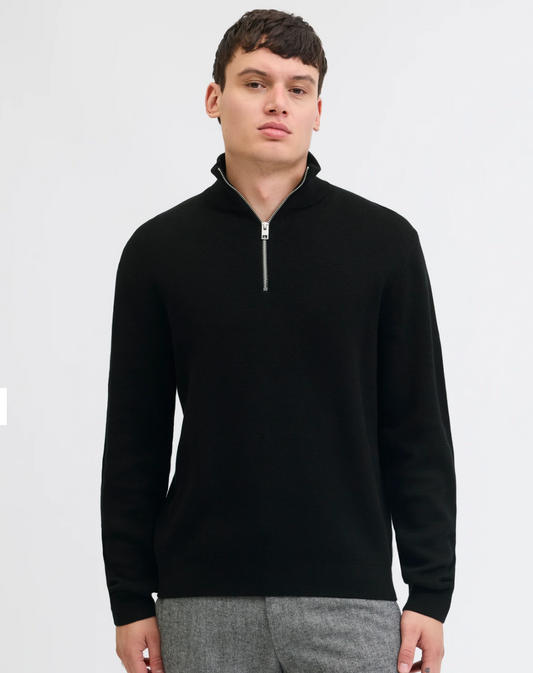 Jack & Jones Half Zip Jumper Black