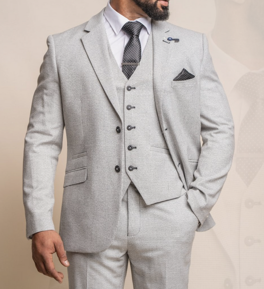 Cavani Kyoto Light Grey Dogtooth Jacket