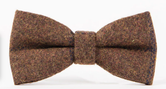 Marc Darcy Brown/Navy Checked Tweed Bow tie