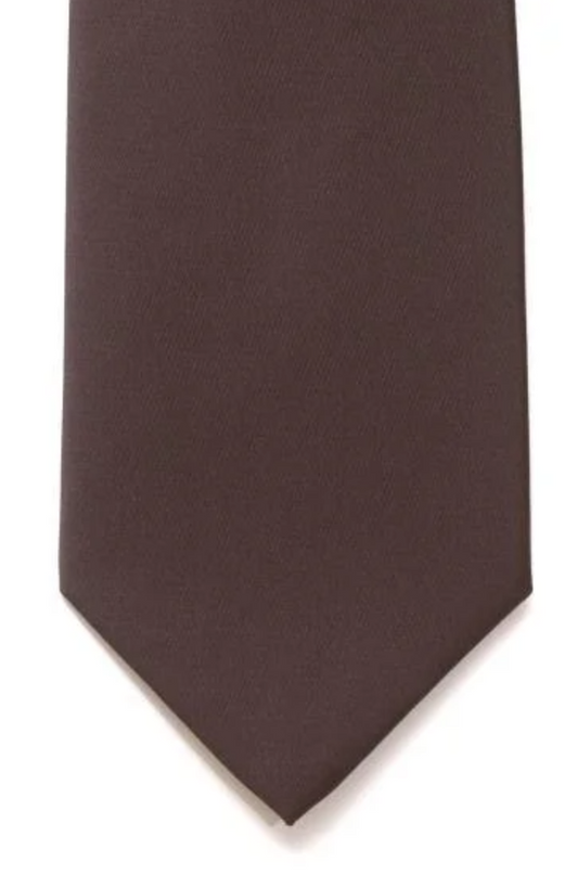 LA Smith Plain Dark Brown tie