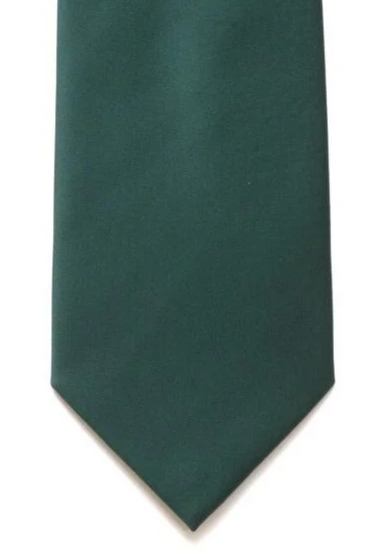 L A Smith Plain Satin Bottle Green tie