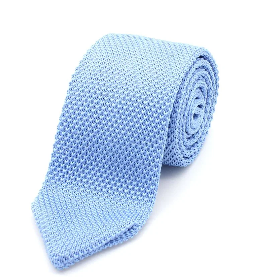 L A Smith Blue Sky Knitted Tie