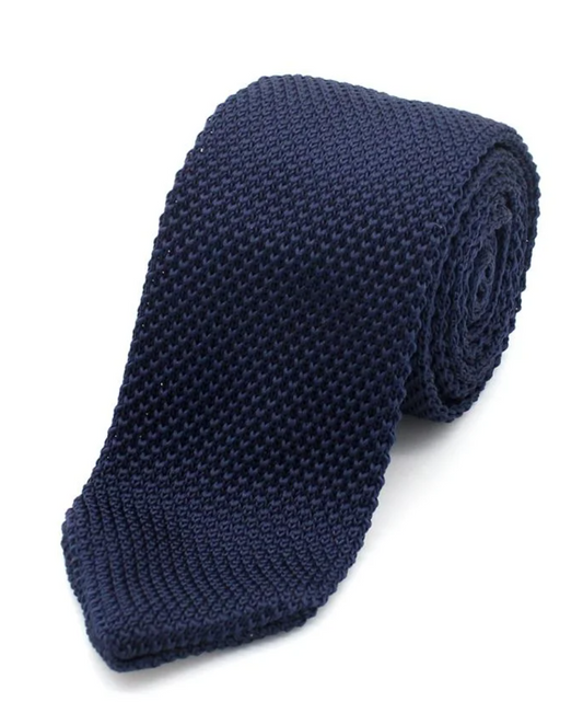 L A Smith Navy Knitted Tie