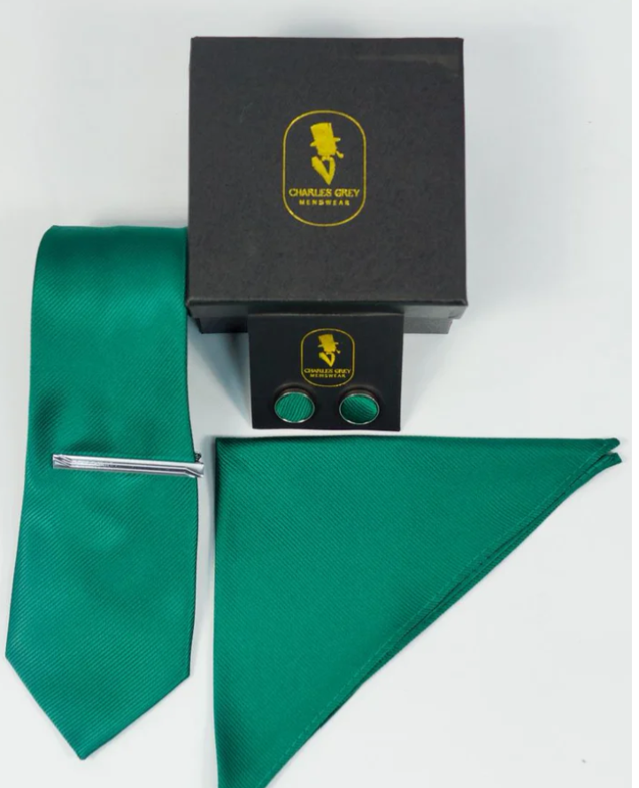 Charles Grey Forest Green Tie Set