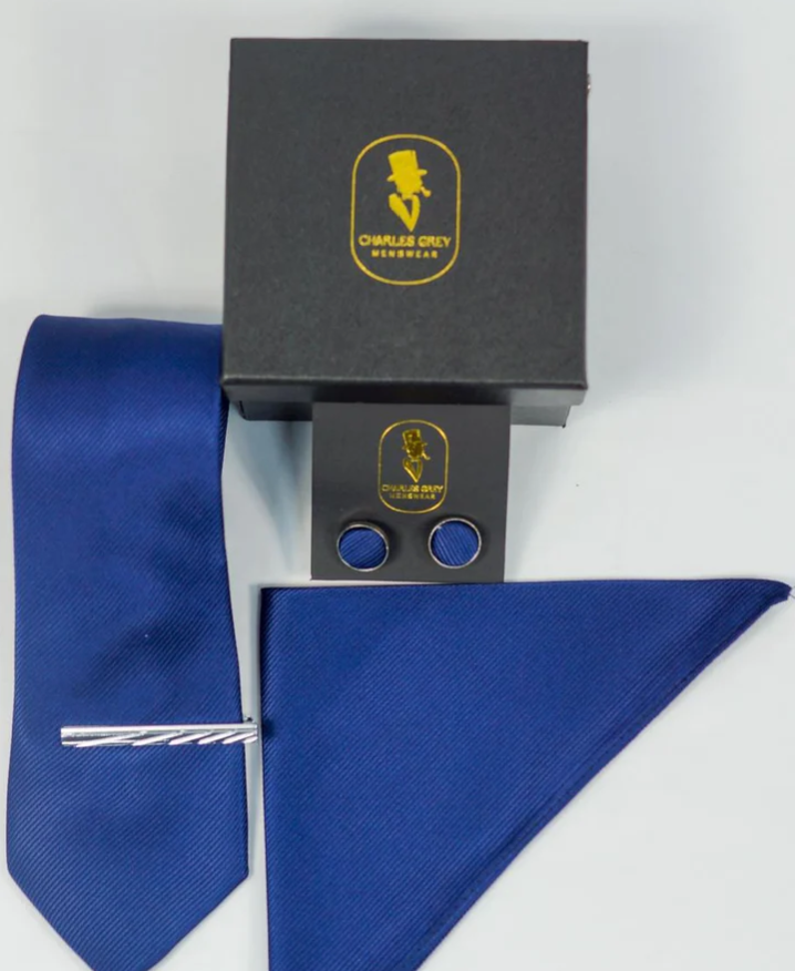 Charles Grey Navy Tie set