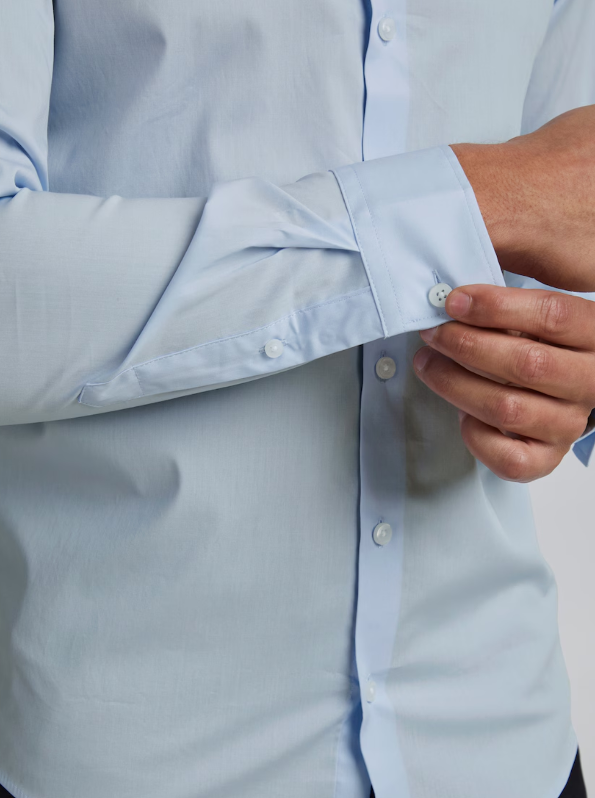 Casual Friday Palle Slim Fit Long Sleeve Pale Blue Shirt