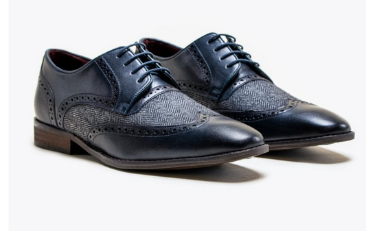 Cavani Faro Navy Blue Tweed brogues