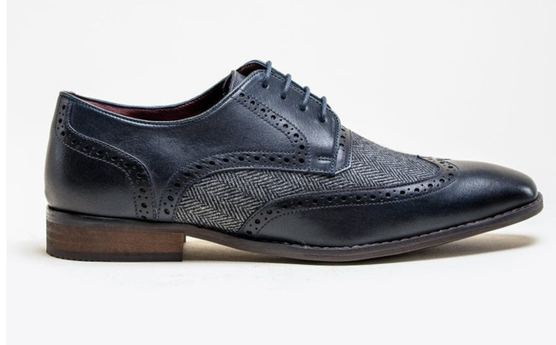 Cavani Faro Navy Blue Tweed brogues