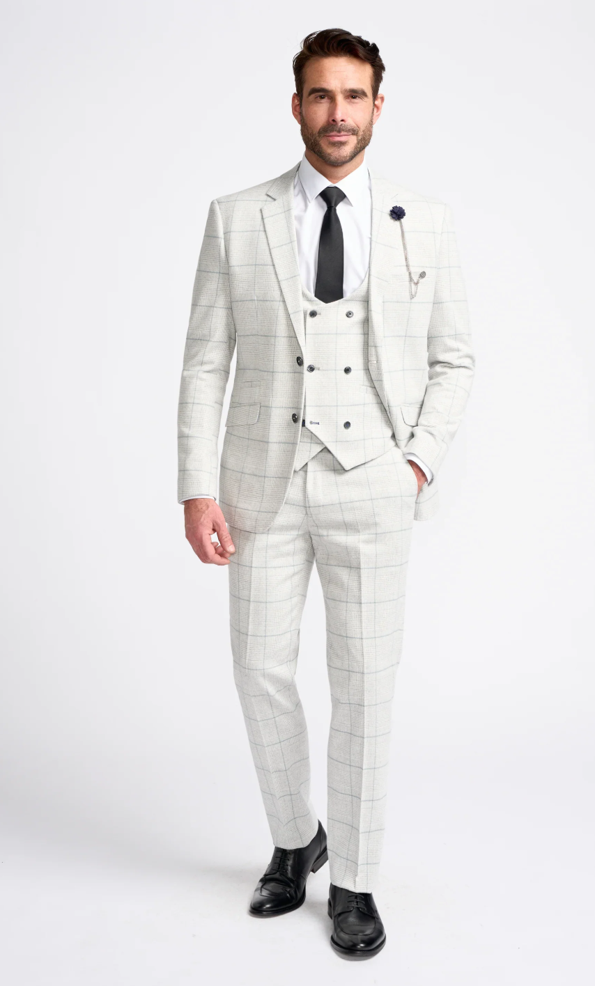 Cavani Radhika Light Grey Check Jacket