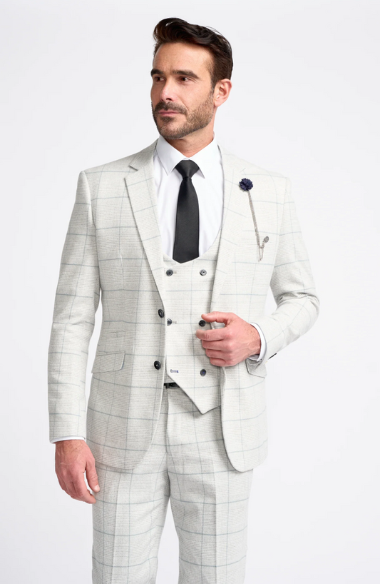 Cavani Radhika Light Grey Check Jacket