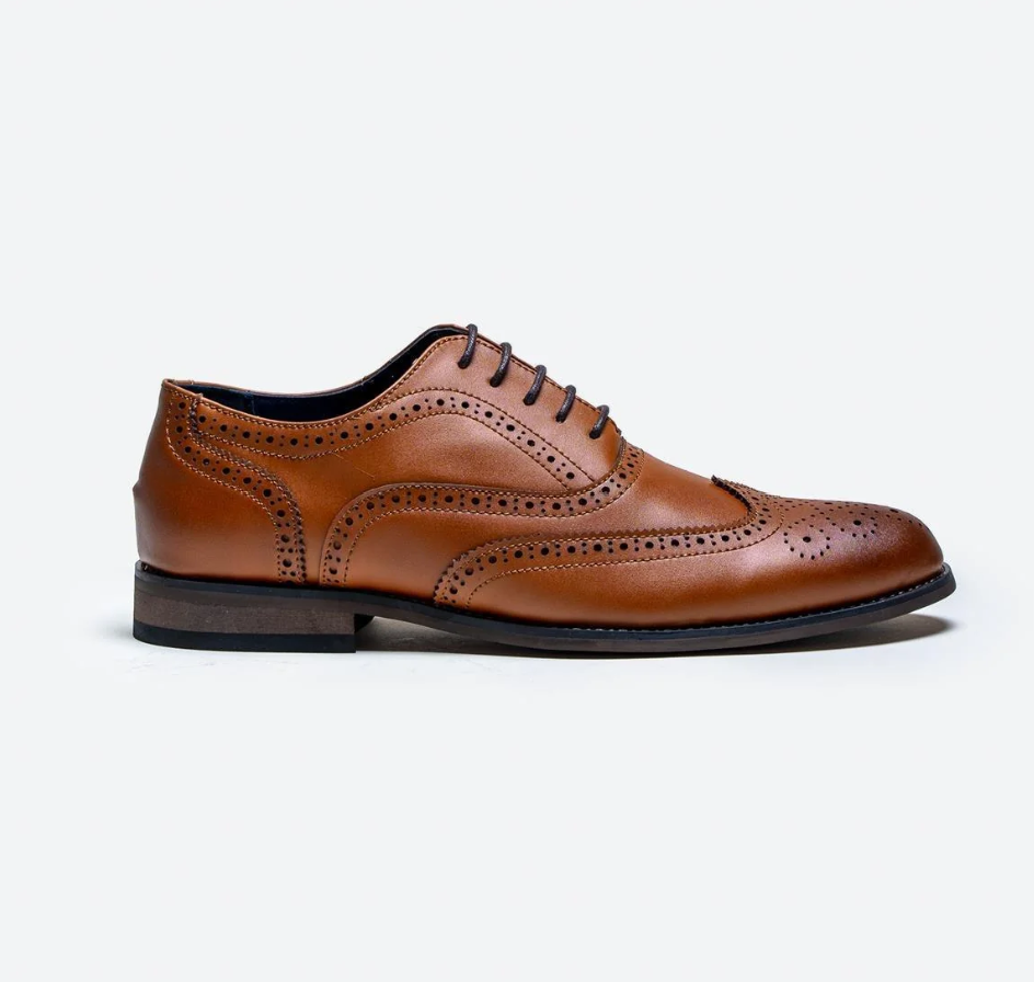 Cavani Clark Tan Brogue Shoes