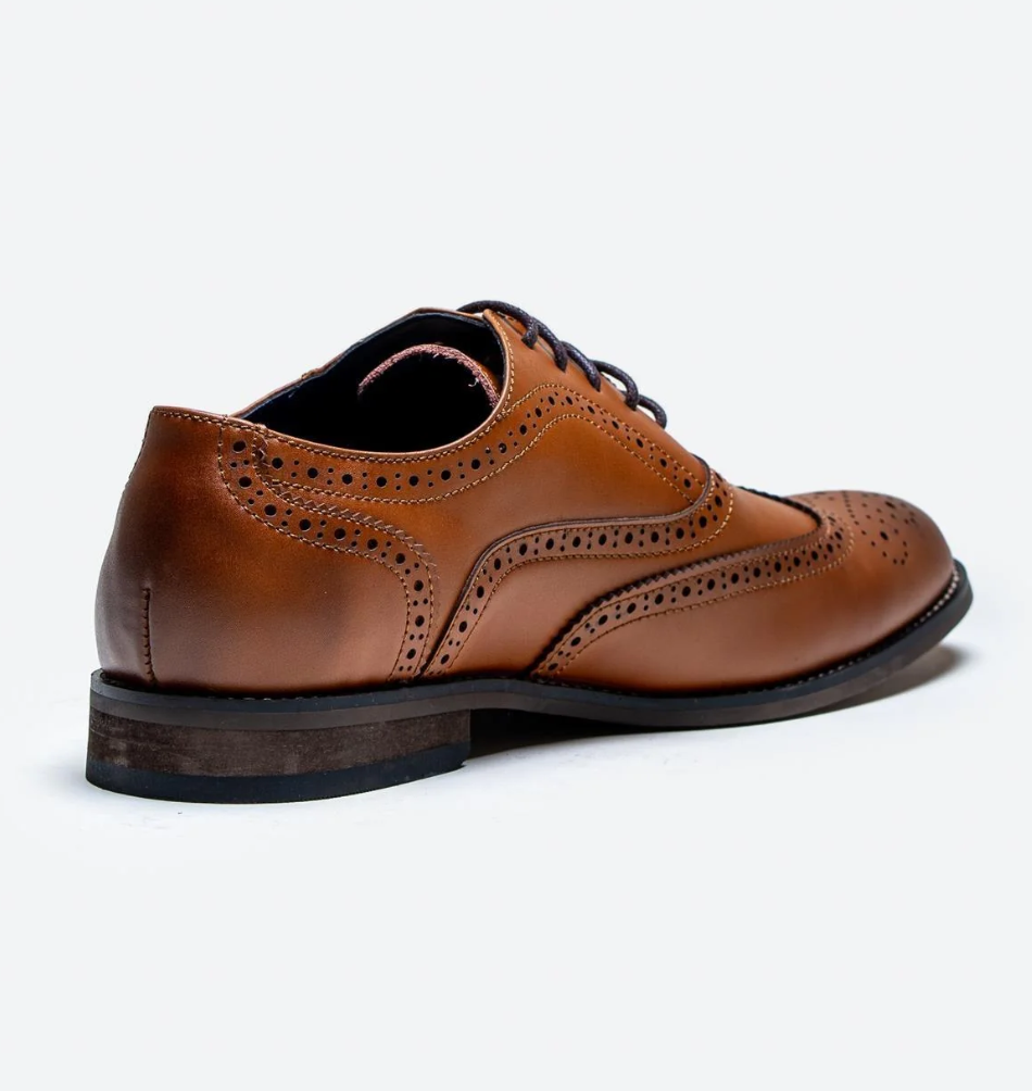 Cavani Clark Tan Brogue Shoes