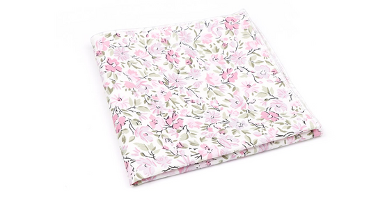 Jenson Samuel Soft pink floral cotton classic pocket square