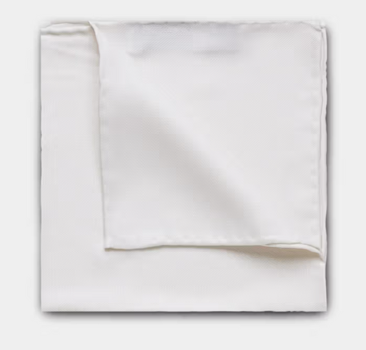 Squires White Pocket Square