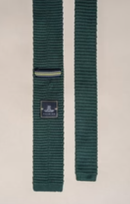 Cavani Knitted Olive Tie and Pocket Square set
