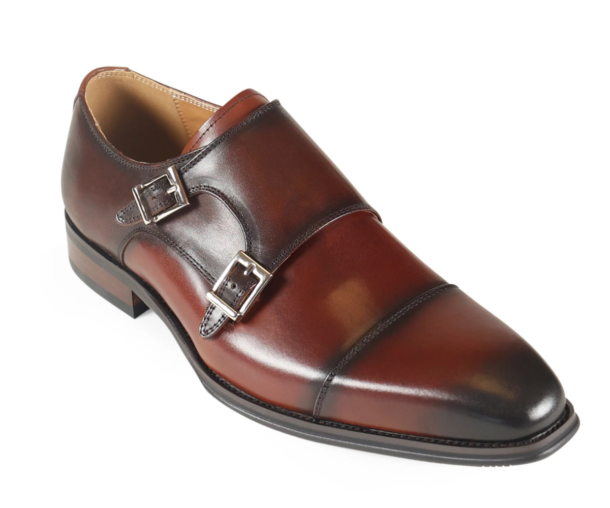 Azor Lombardy Dark Brown Leather Monk shoes