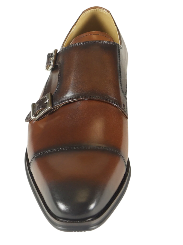 Azor Lombardy Dark Brown Leather Monk shoes