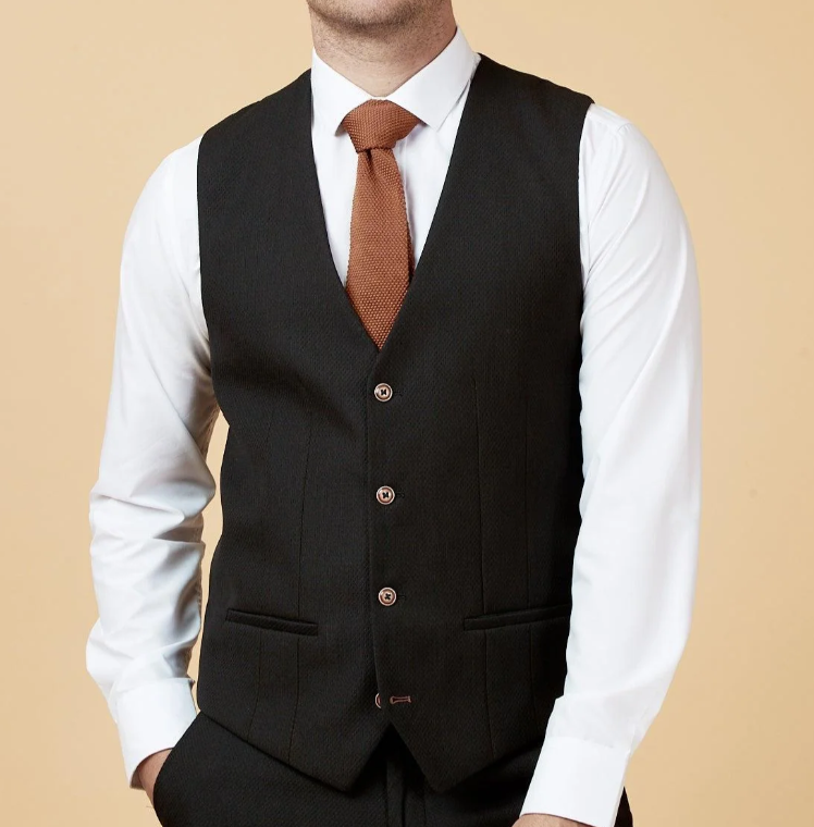 Marc Darcy Max Black Waistcoat