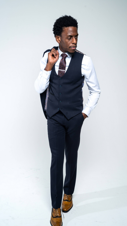 Charles Grey Sandro Navy Waistcoat