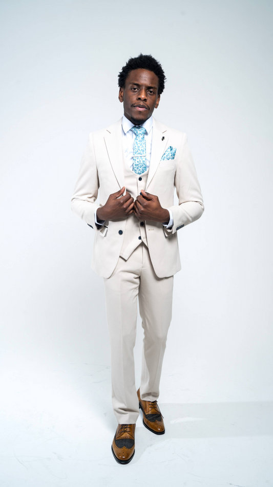 Charles Grey Sandro Beige 3 Piece Suit