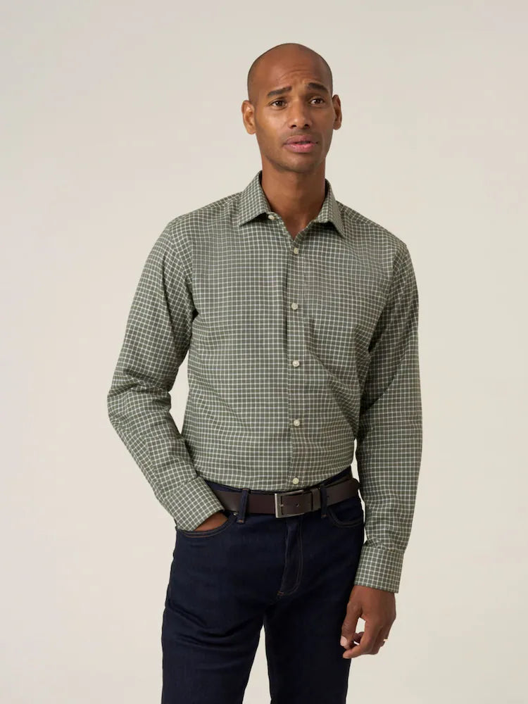 Skopes Cotton Long sleeve Shirt-Green Check