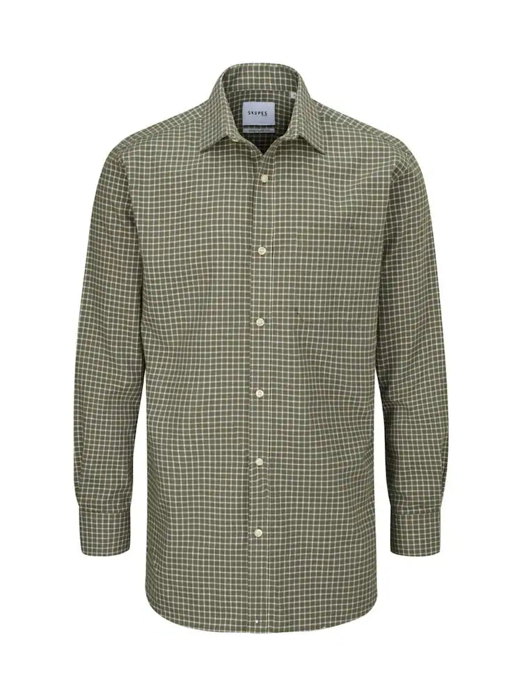 Skopes Cotton Long sleeve Shirt-Green Check