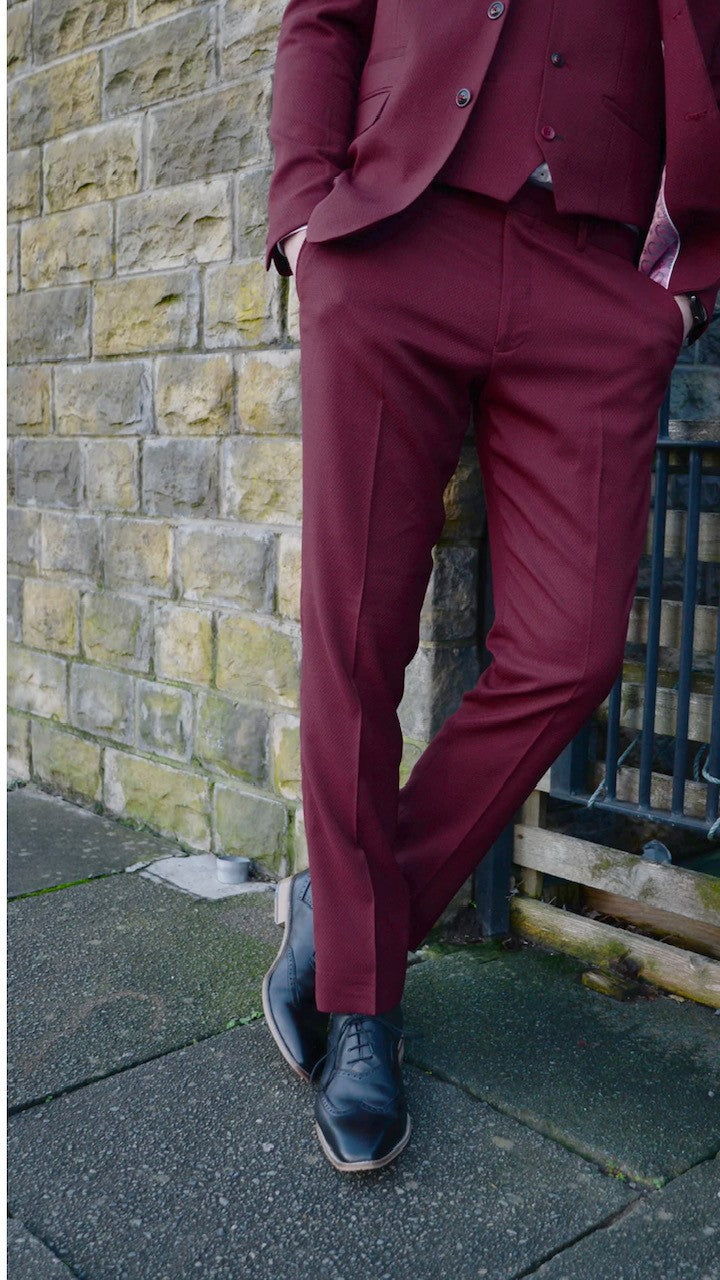 Marc Darcy Max Wine 3 Piece Suits