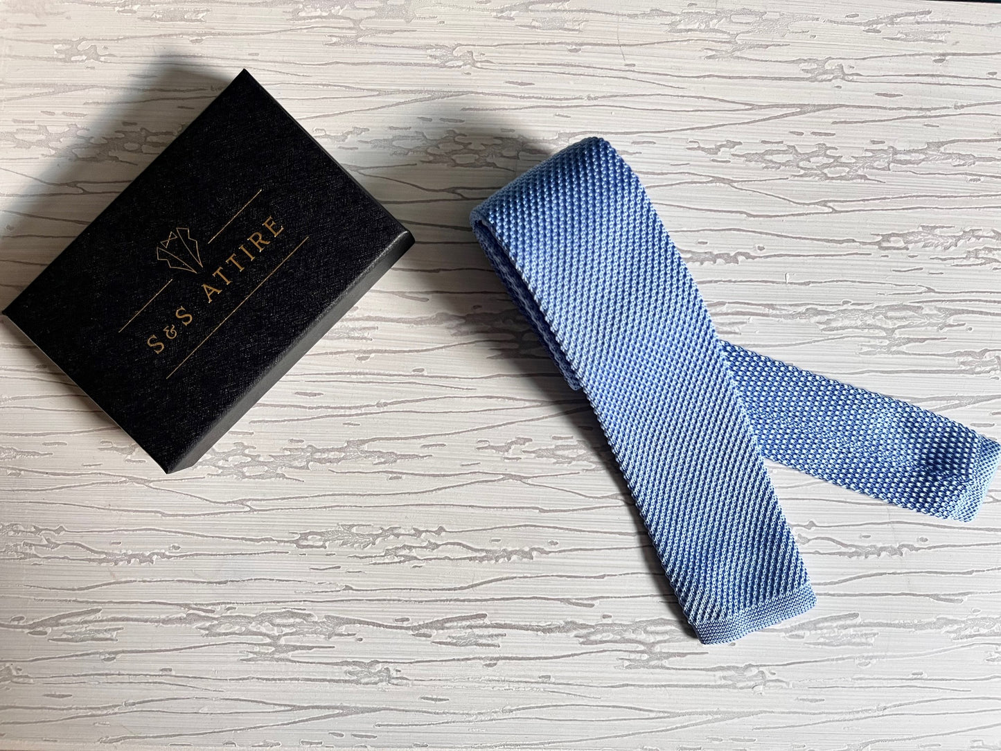 S&S Attire Knitted Tie - Baby blue