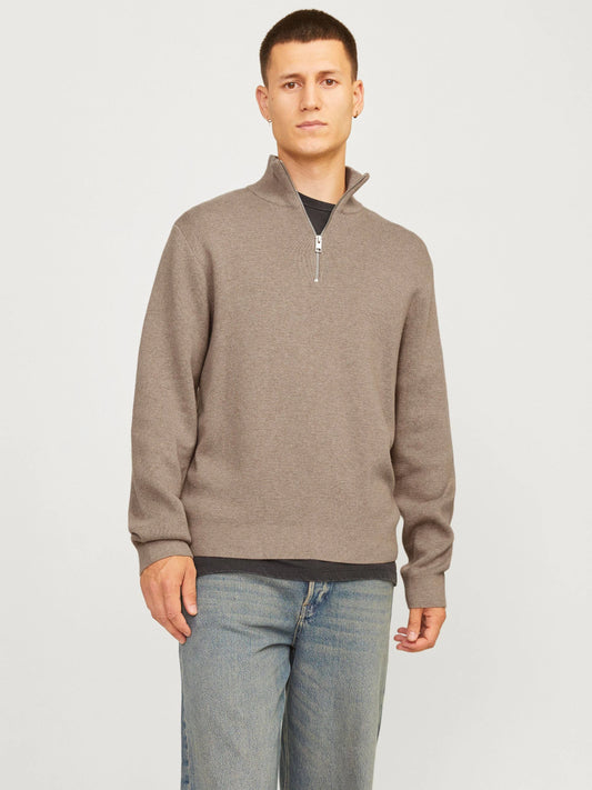 Jack & Jones Half Zip Jumper Beige
