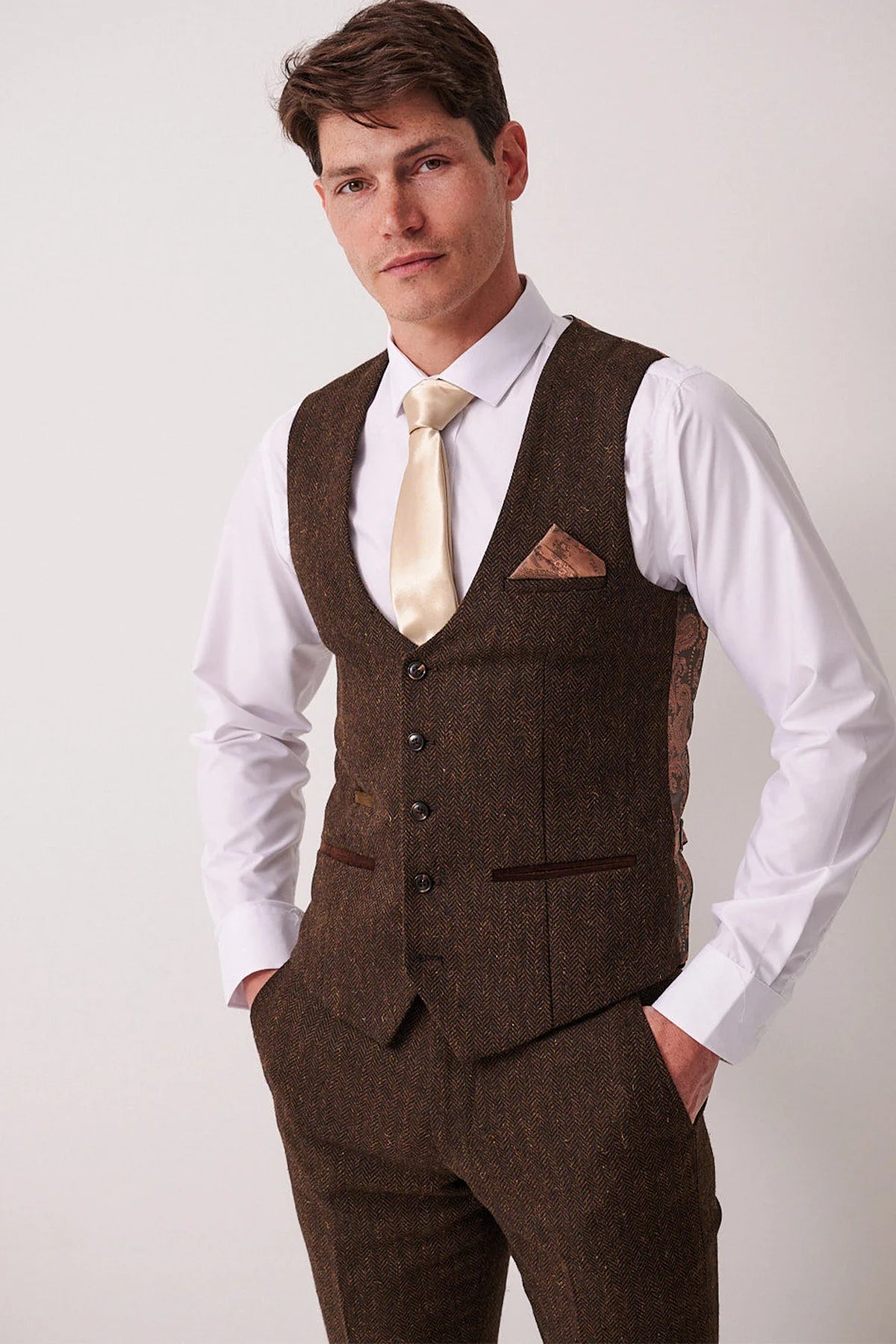 Marc Darcy Dean Brown Waistcoat