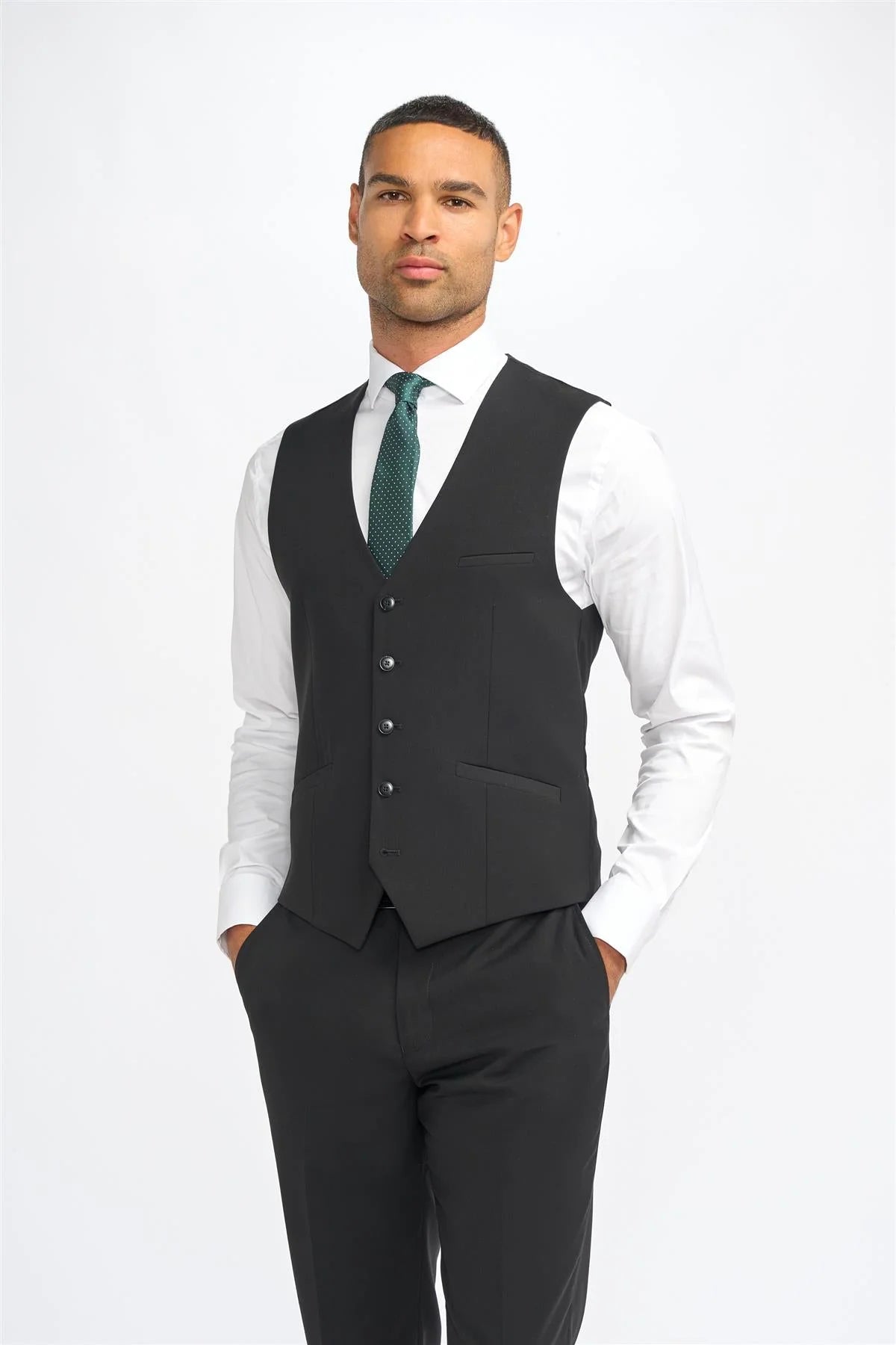 Cavani Malibu Black Waistcoat