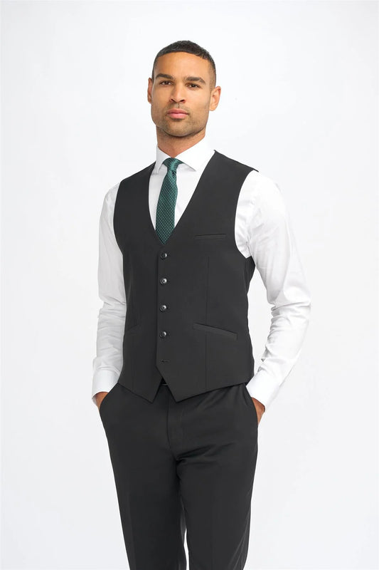 Cavani Malibu Black Waistcoat