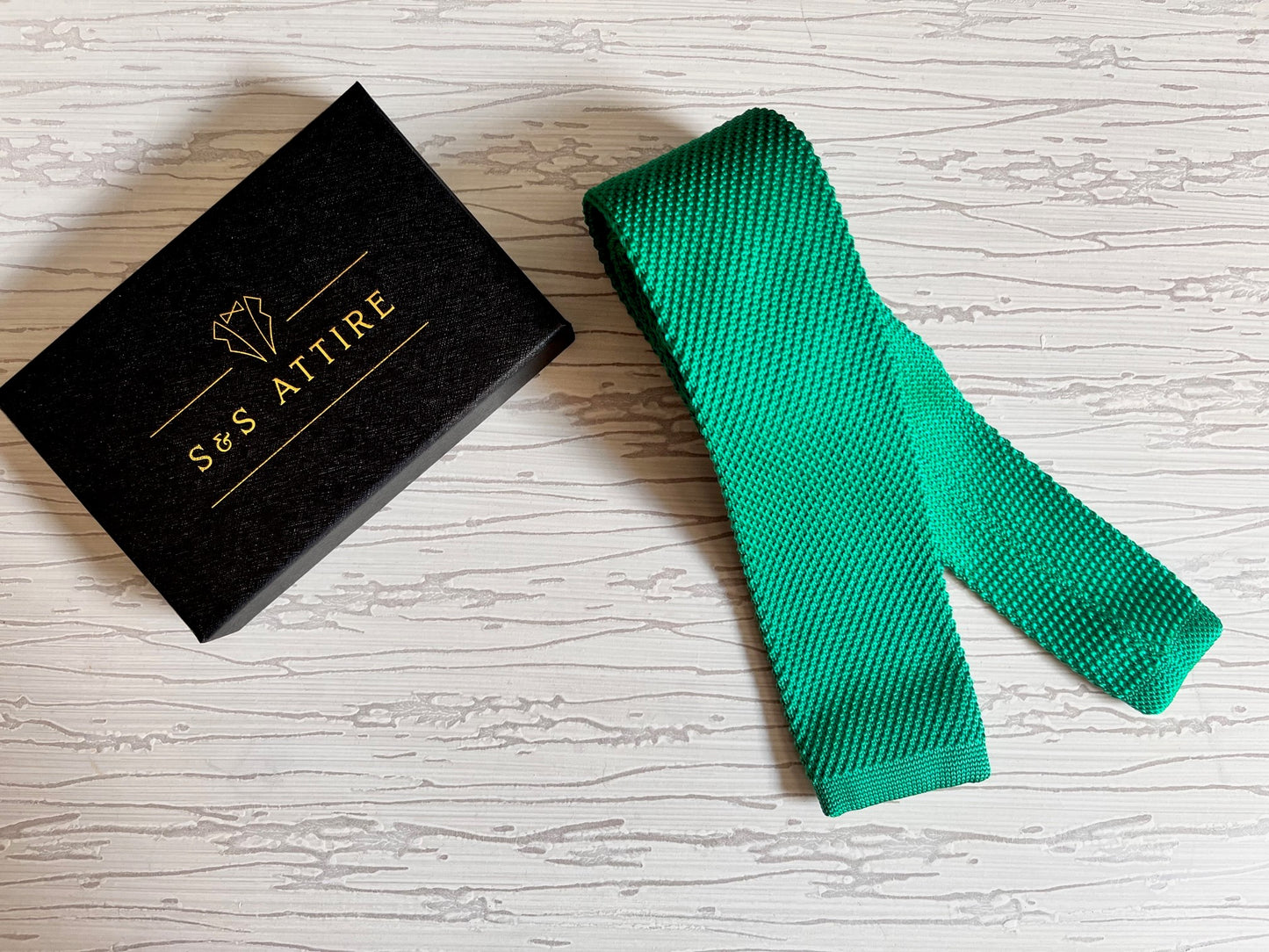 S&S Attire Knitted Tie Light Green