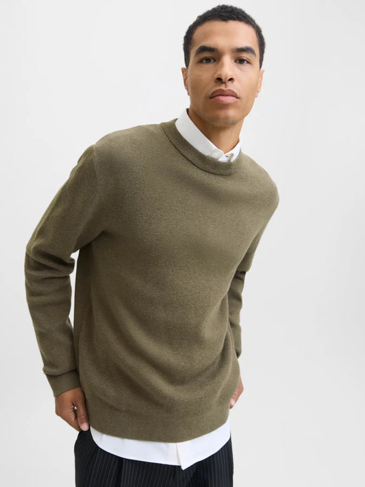 Jack & Jones Green Milano Knit Crew Neck