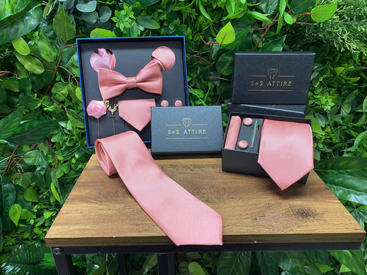Charles Grey Blush Pink Tie Set