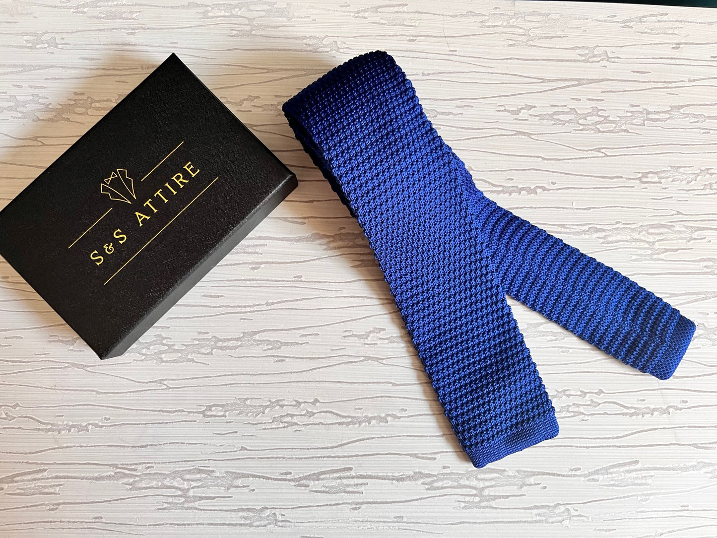 S&S Attire Knitted Tie Royal Blue