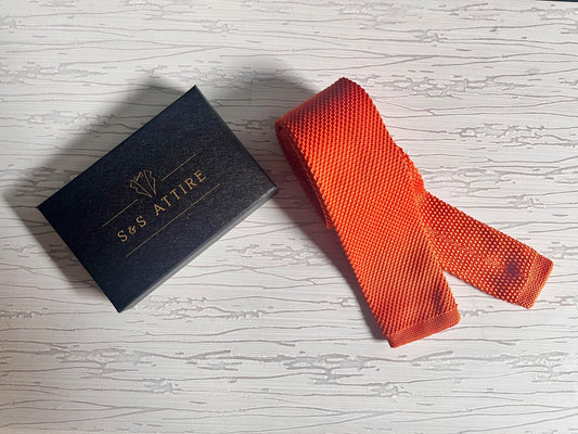 S&S Attire Knitted Tie Orange