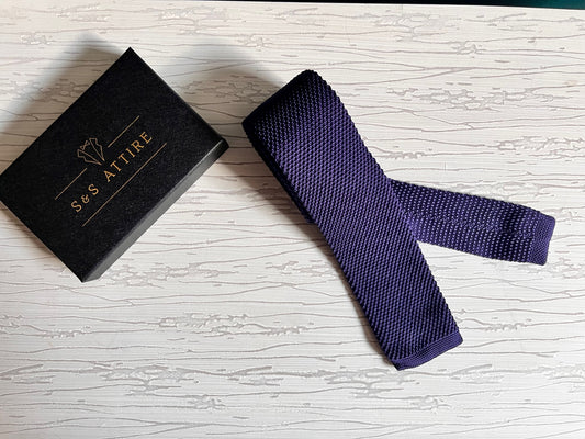 S&S Attire Knitted Tie Purple