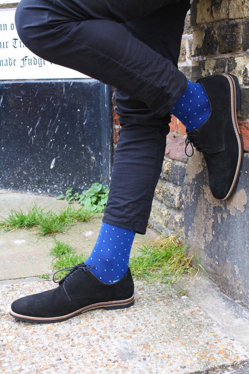 Swole Panda Blue Spotted Socks