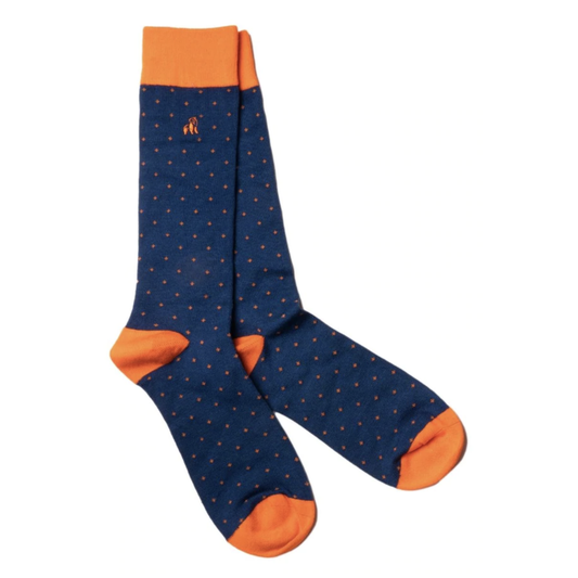 Orange Spotted Socks by Swole Panda