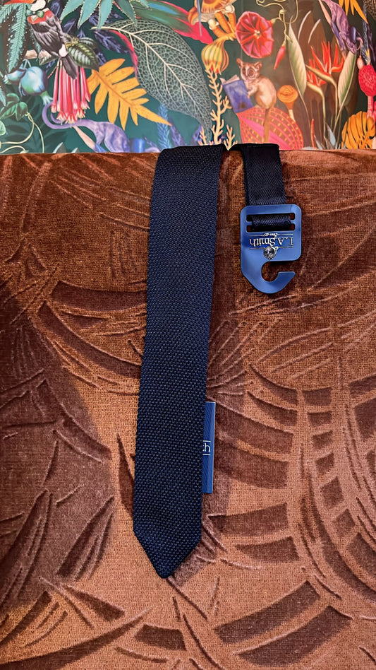 L A Smith Navy Knitted Tie