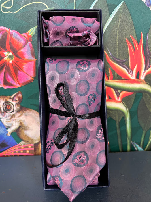 Marc Darcy Baby Pink Bubbles Tie Set